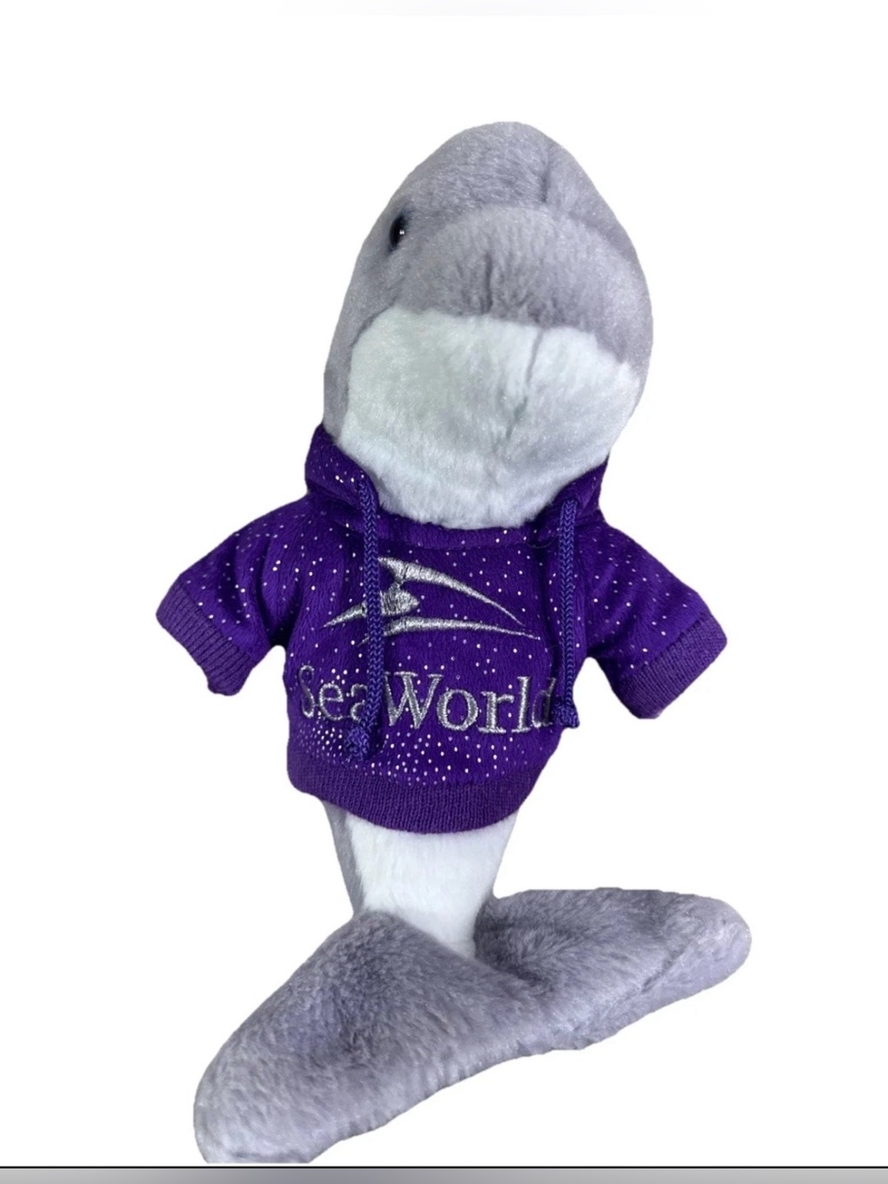 SeaWorld Dolphin Plush Purple Hoodie 11” 2013
